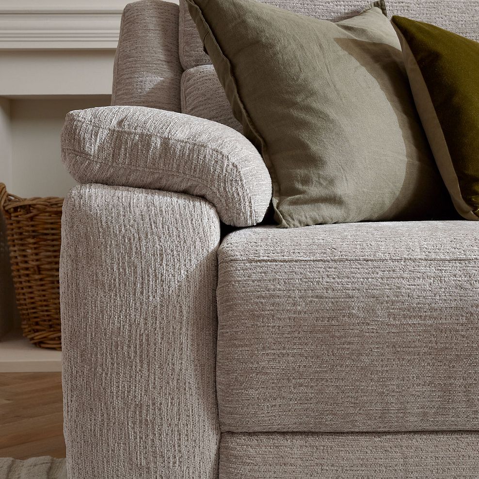 Emerson Left Hand Corner Electric Recliner Sofa in Luxe Natural Fabric 10