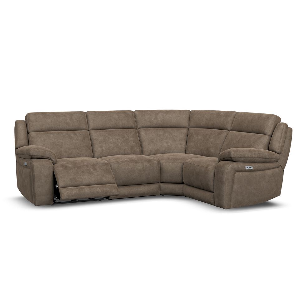Emerson Left Hand Corner Electric Recliner Sofa in Miller Earth Brown Fabric 2