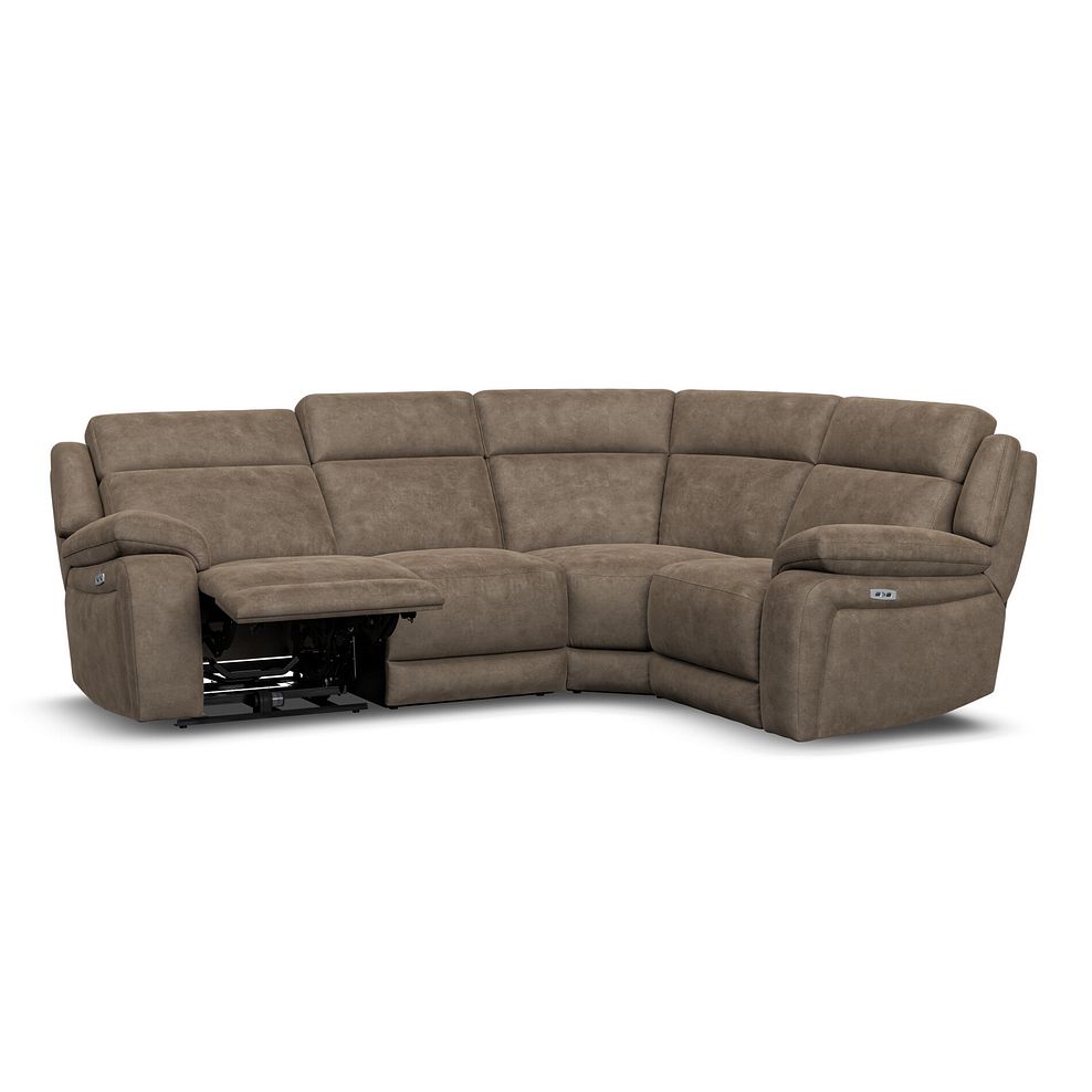 Emerson Left Hand Corner Electric Recliner Sofa in Miller Earth Brown Fabric 3
