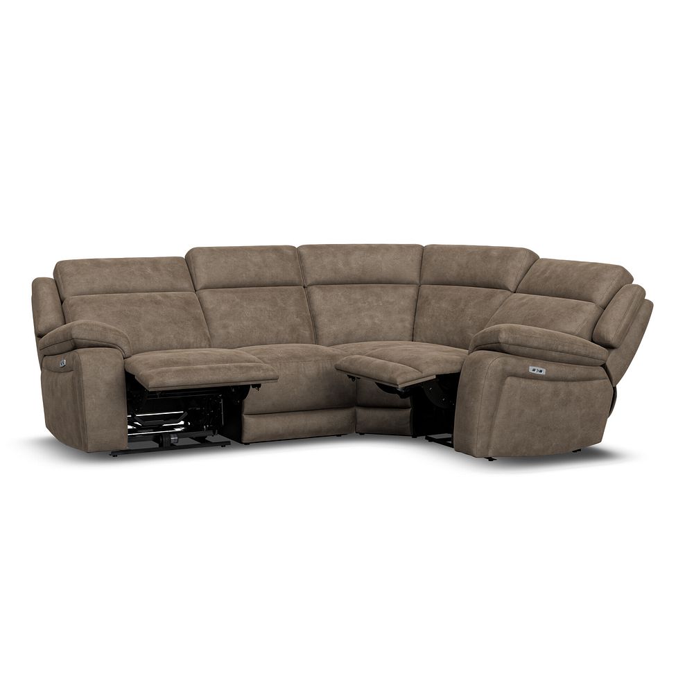 Emerson Left Hand Corner Electric Recliner Sofa in Miller Earth Brown Fabric 4