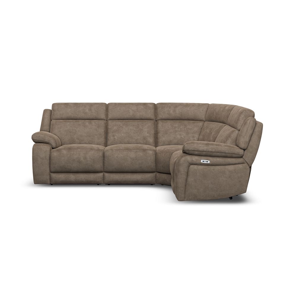 Emerson Left Hand Corner Electric Recliner Sofa in Miller Earth Brown Fabric 5