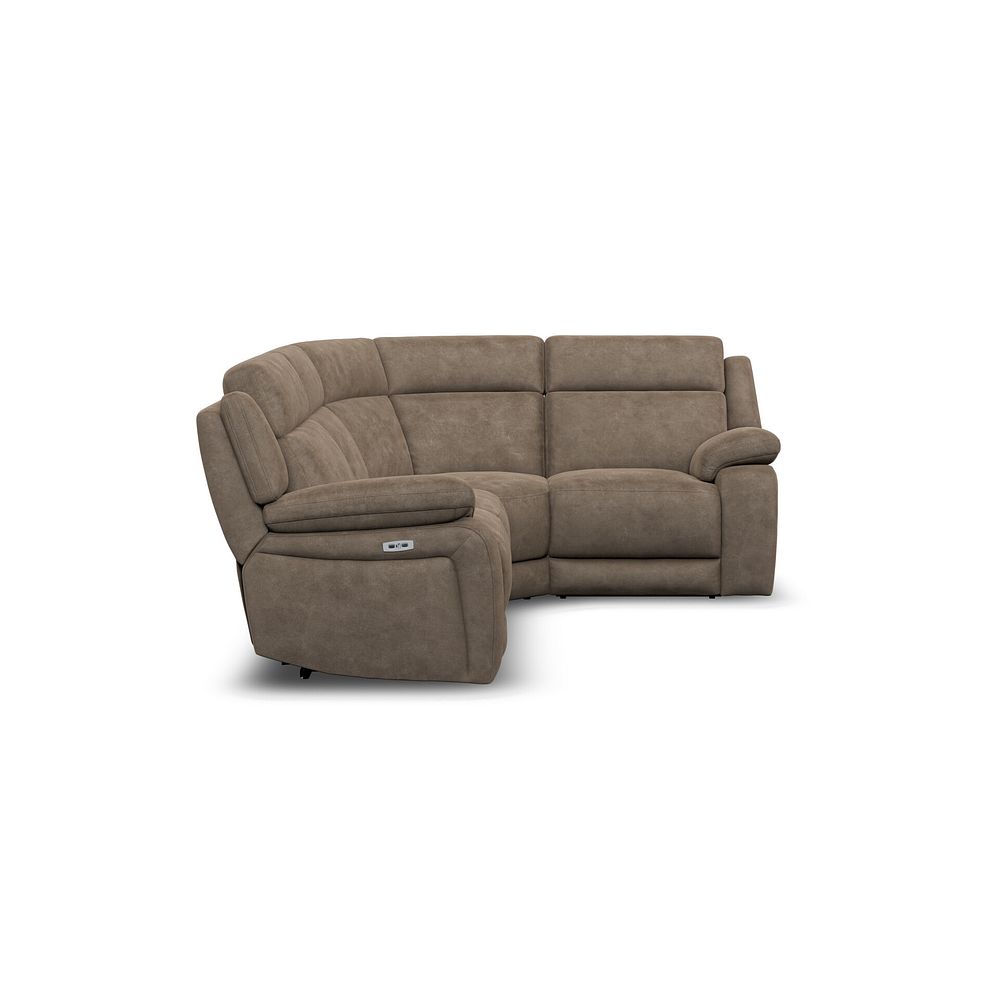 Emerson Left Hand Corner Electric Recliner Sofa in Miller Earth Brown Fabric 7