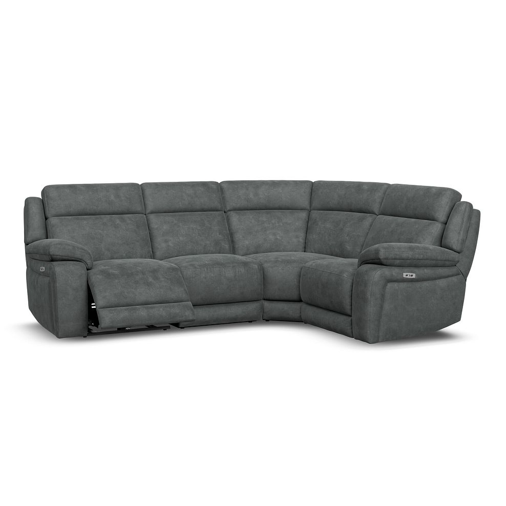 Emerson Left Hand Corner Electric Recliner Sofa in Miller Grey Fabric 2