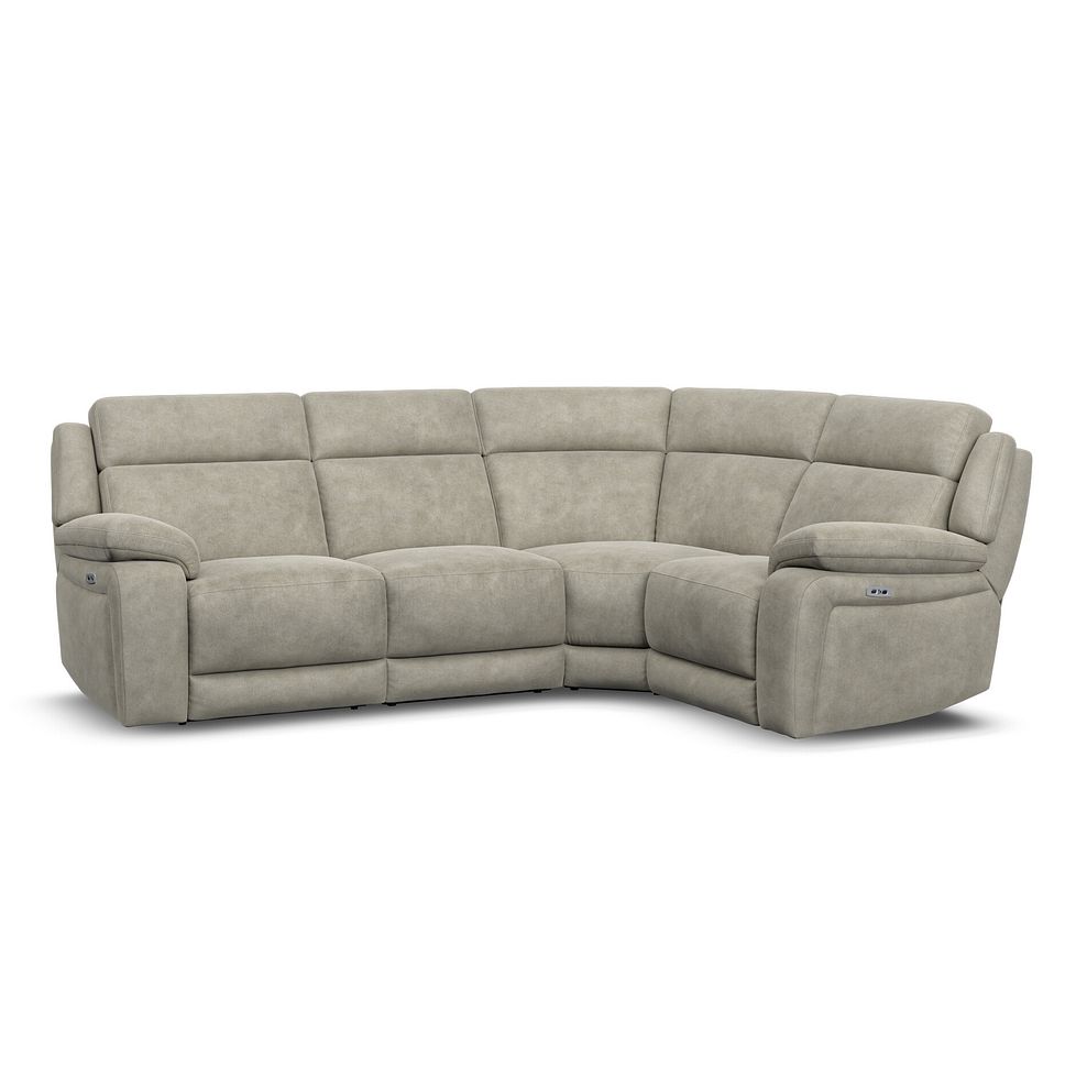 Emerson Left Hand Corner Electric Recliner Sofa in Miller Taupe Fabric 1