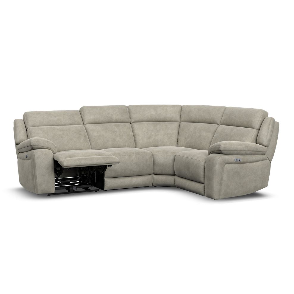 Emerson Left Hand Corner Electric Recliner Sofa in Miller Taupe Fabric 3