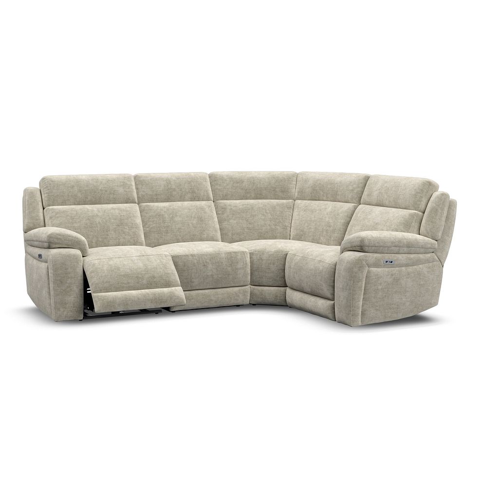 Emerson Left Hand Corner Electric Recliner Sofa in Plush Beige Fabric 2