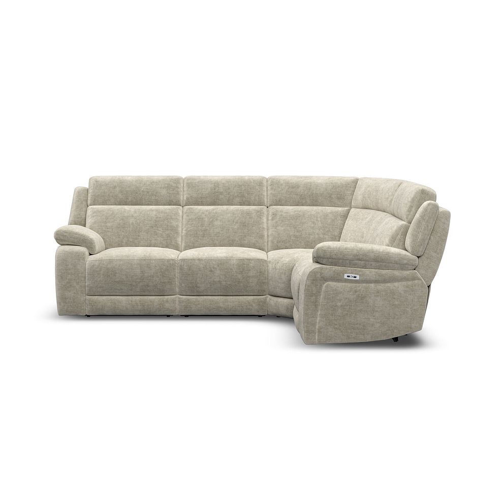 Emerson Left Hand Corner Electric Recliner Sofa in Plush Beige Fabric 5