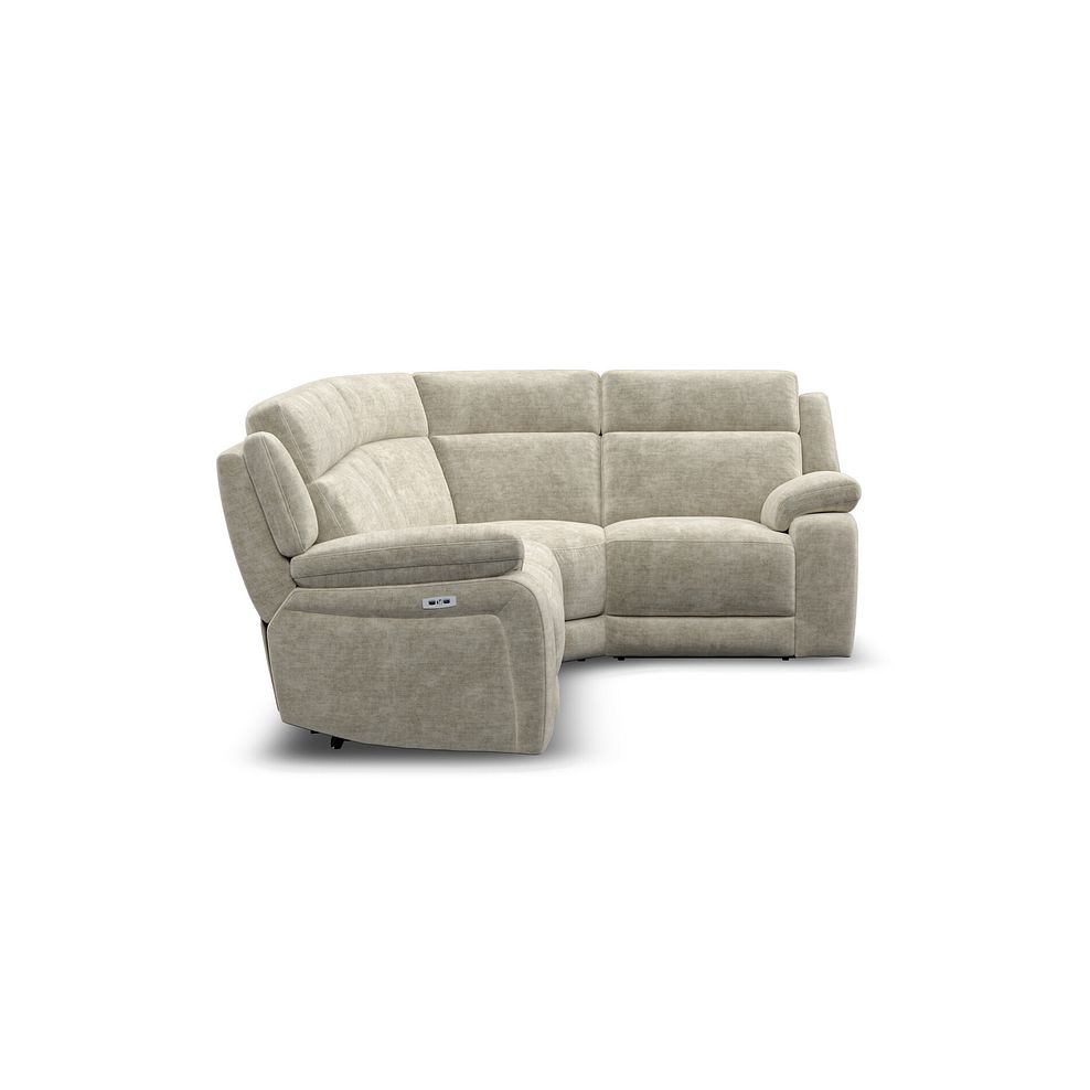Emerson Left Hand Corner Electric Recliner Sofa in Plush Beige Fabric 7