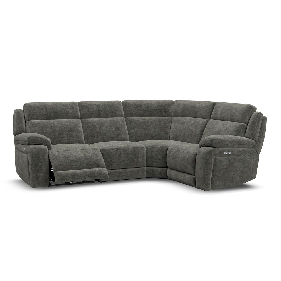 Emerson Left Hand Corner Electric Recliner Sofa in Plush Charcoal Fabric 2