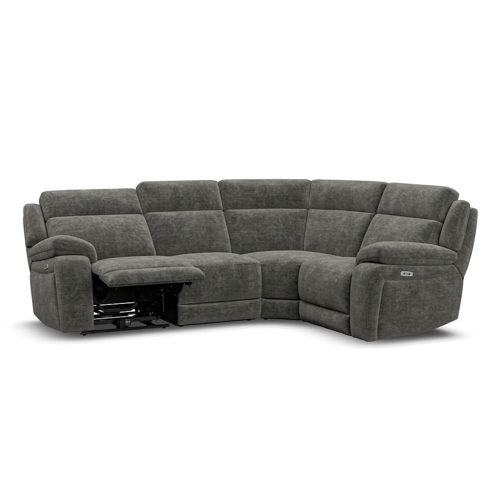 Emerson Left Hand Corner Electric Recliner Sofa in Plush Charcoal Fabric 3