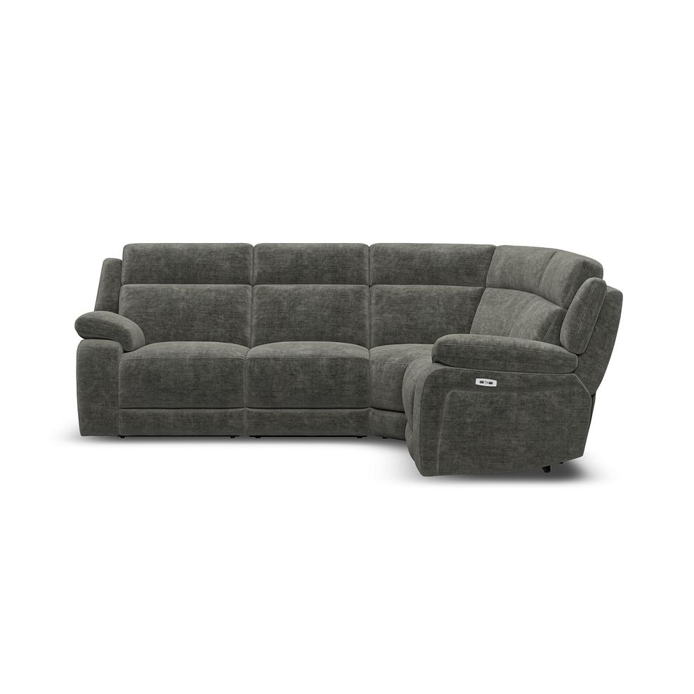 Emerson Left Hand Corner Electric Recliner Sofa in Plush Charcoal Fabric 5