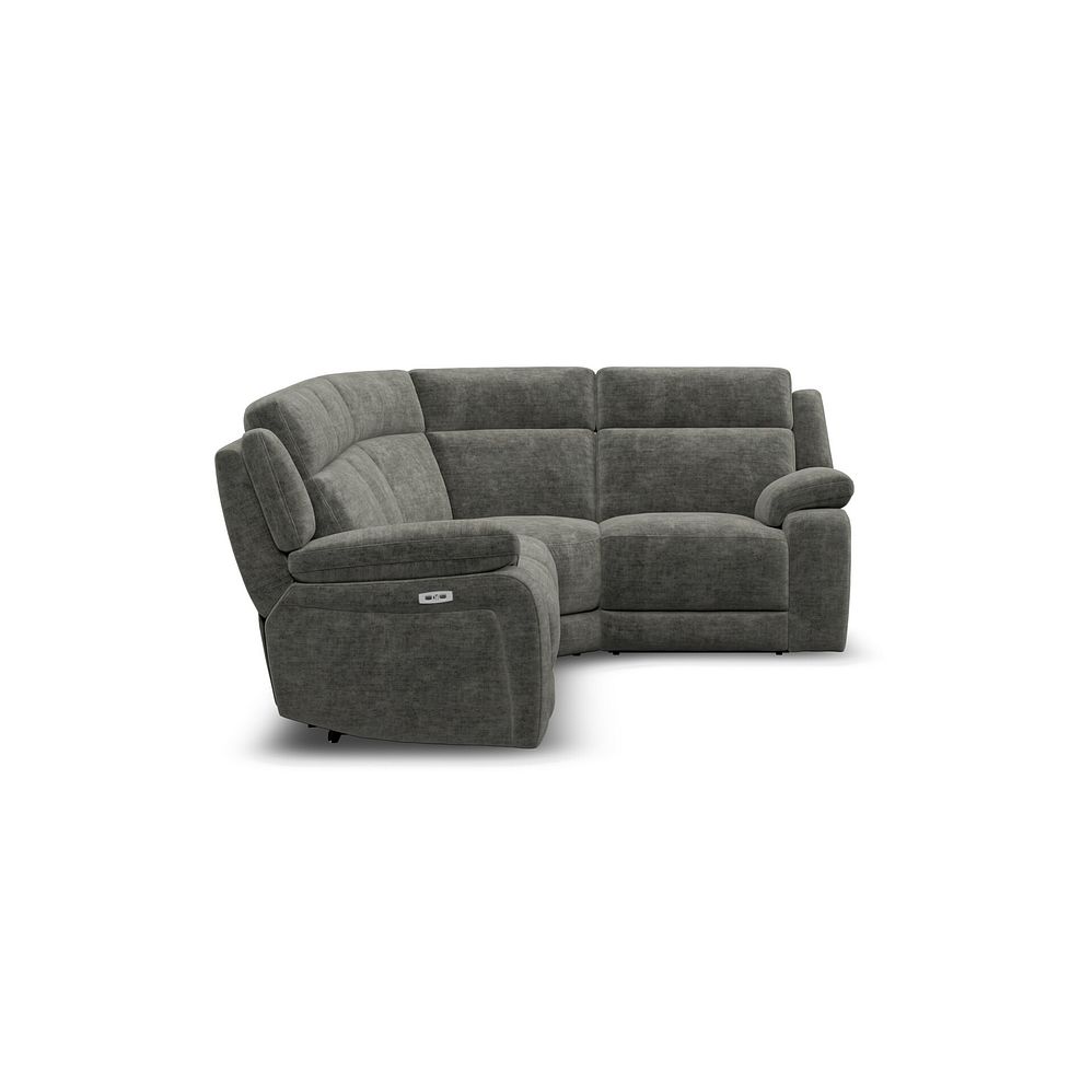 Emerson Left Hand Corner Electric Recliner Sofa in Plush Charcoal Fabric 7