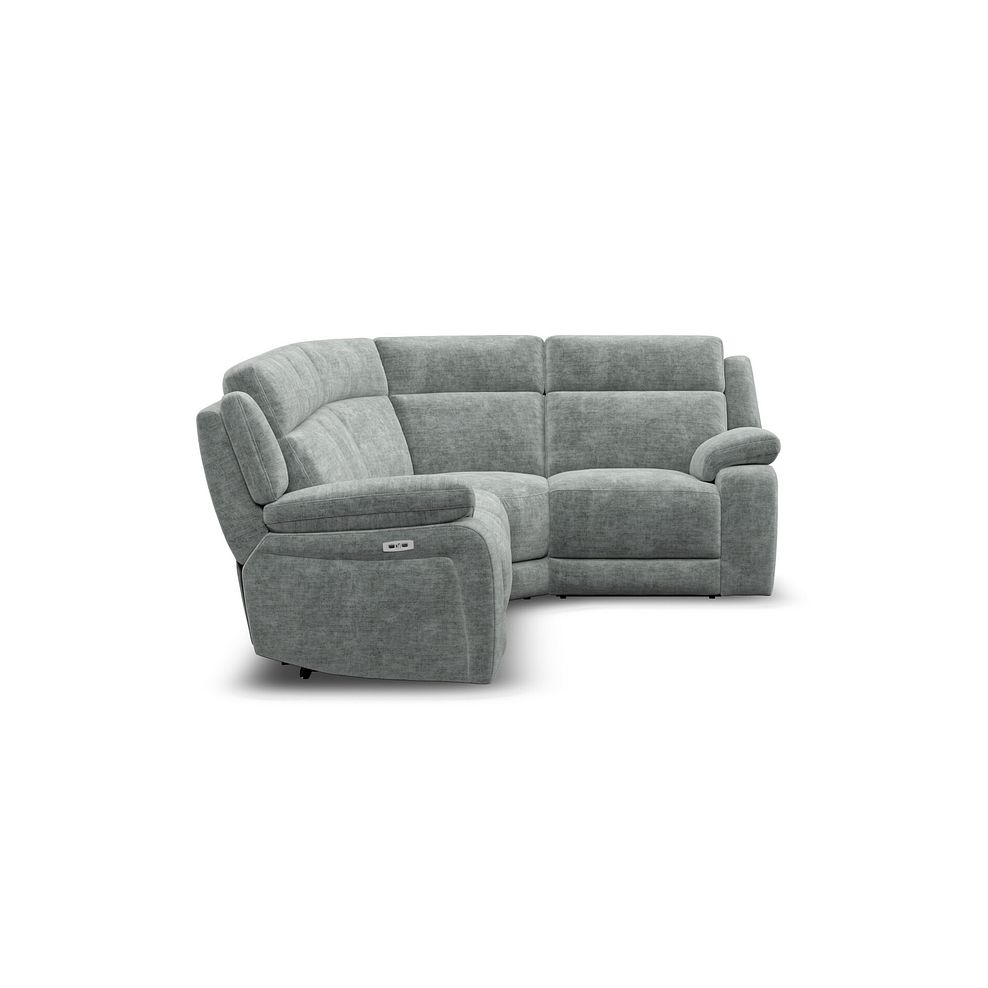 Emerson Left Hand Corner Electric Recliner Sofa in Plush Silver Fabric 7