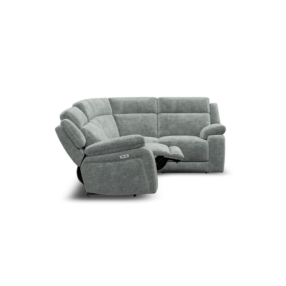 Emerson Left Hand Corner Electric Recliner Sofa in Plush Silver Fabric 8