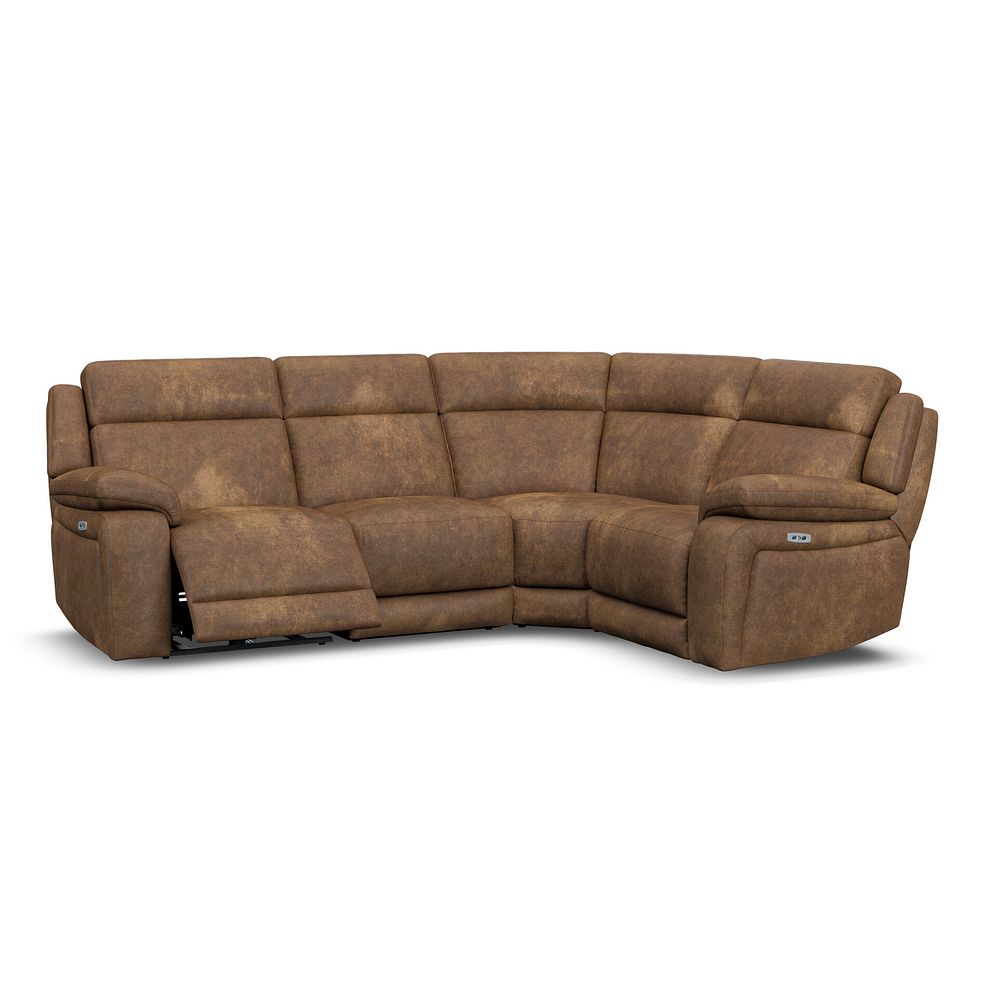 Emerson Left Hand Corner Electric Recliner Sofa in Ranch Brown Fabric 2