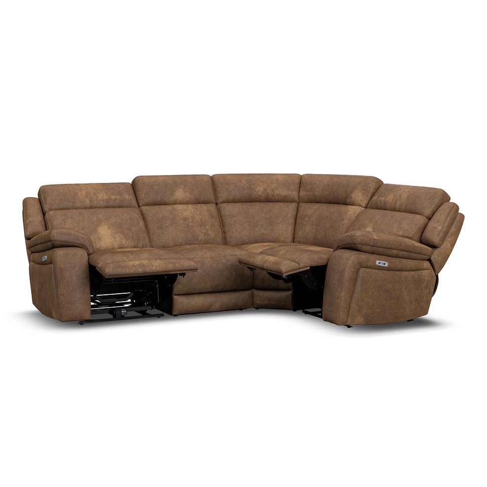 Emerson Left Hand Corner Electric Recliner Sofa in Ranch Brown Fabric 4