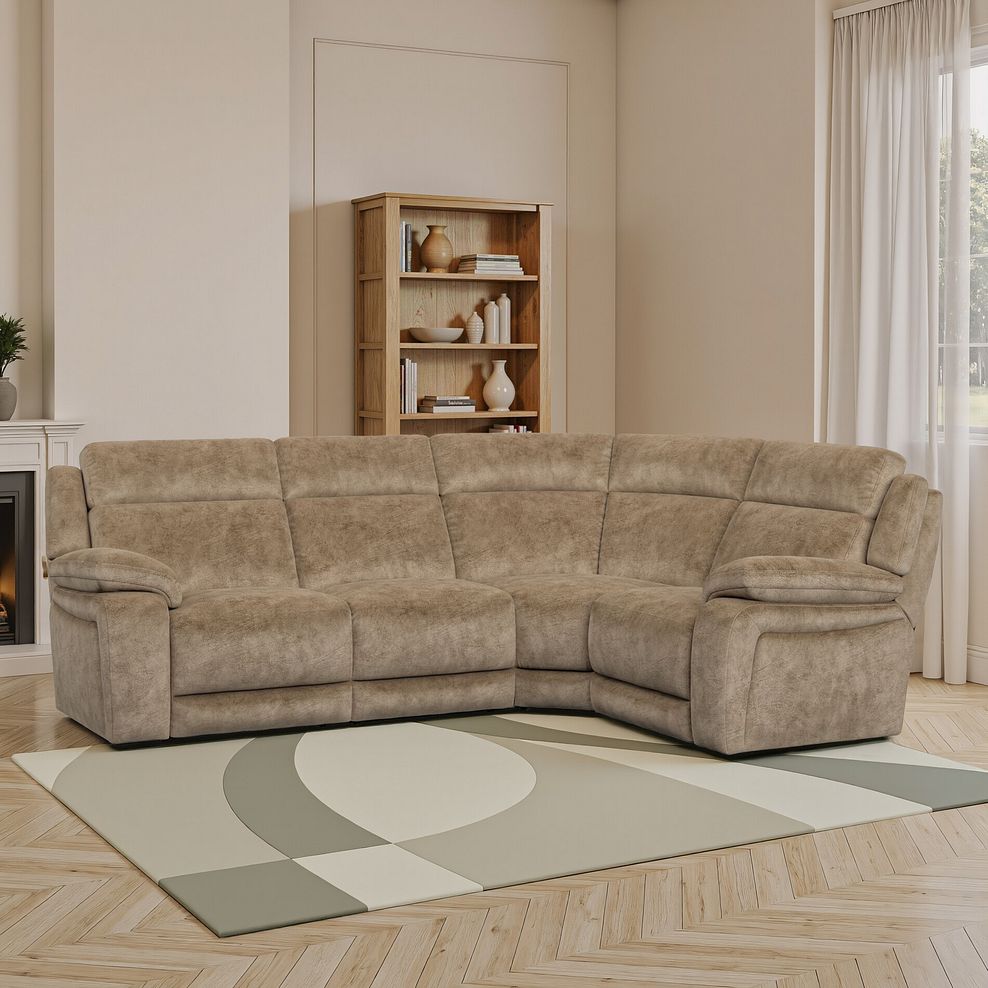Emerson Left Hand Corner Sofa in Dapple Taupe Fabric 1