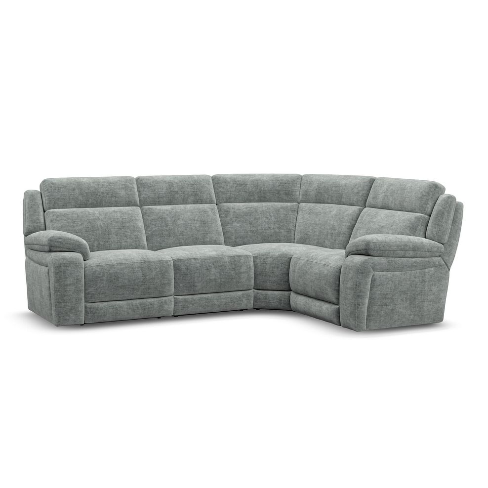 Emerson Left Hand Corner Sofa in Plush Silver Fabric 1