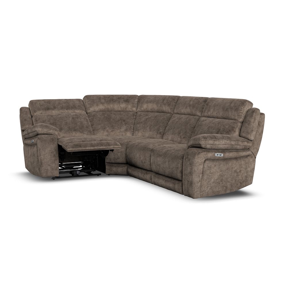 Emerson Right Hand Corner Electric Recliner Sofa in Dapple Chocolate Fabric 3
