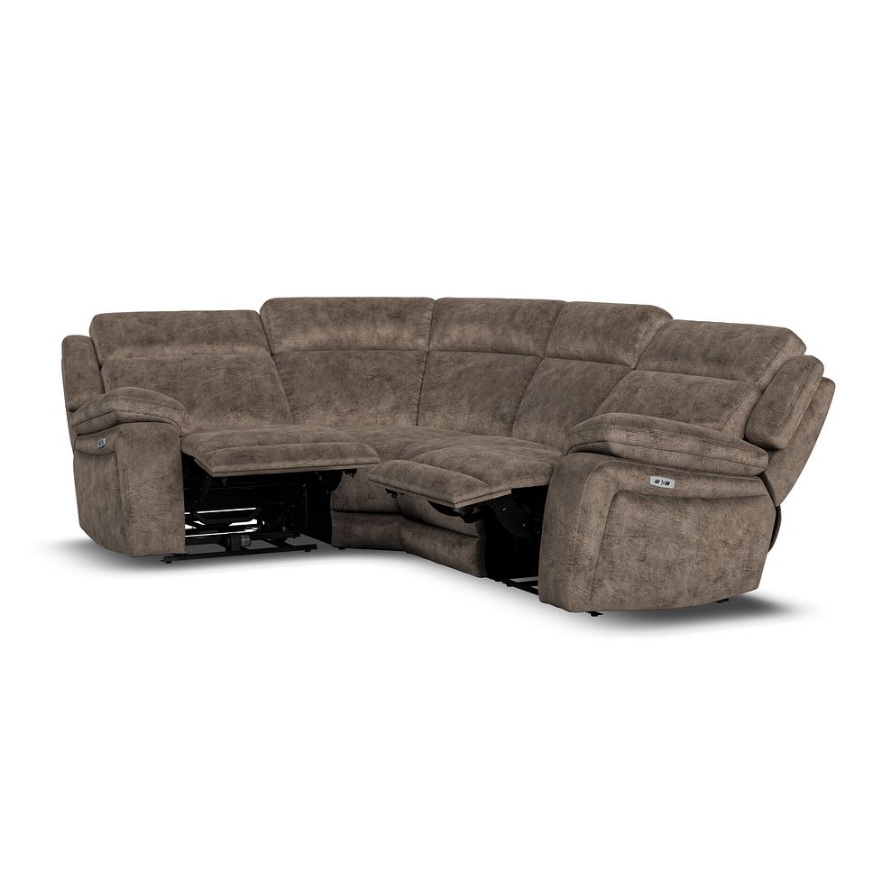 Emerson Right Hand Corner Electric Recliner Sofa in Dapple Chocolate Fabric 4