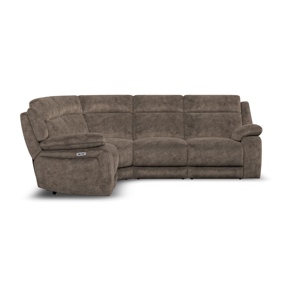 Emerson Right Hand Corner Electric Recliner Sofa in Dapple Chocolate Fabric 7