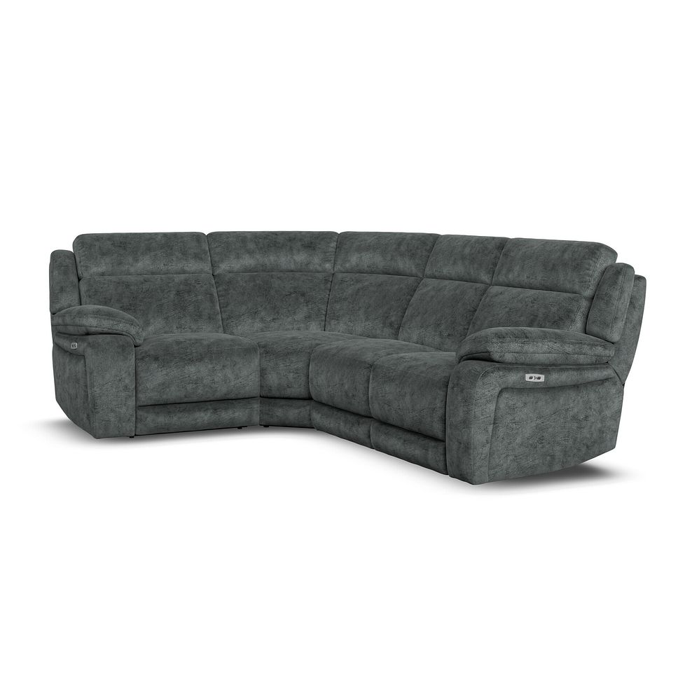 Emerson Right Hand Corner Electric Recliner Sofa in Dapple Grey Fabric 1