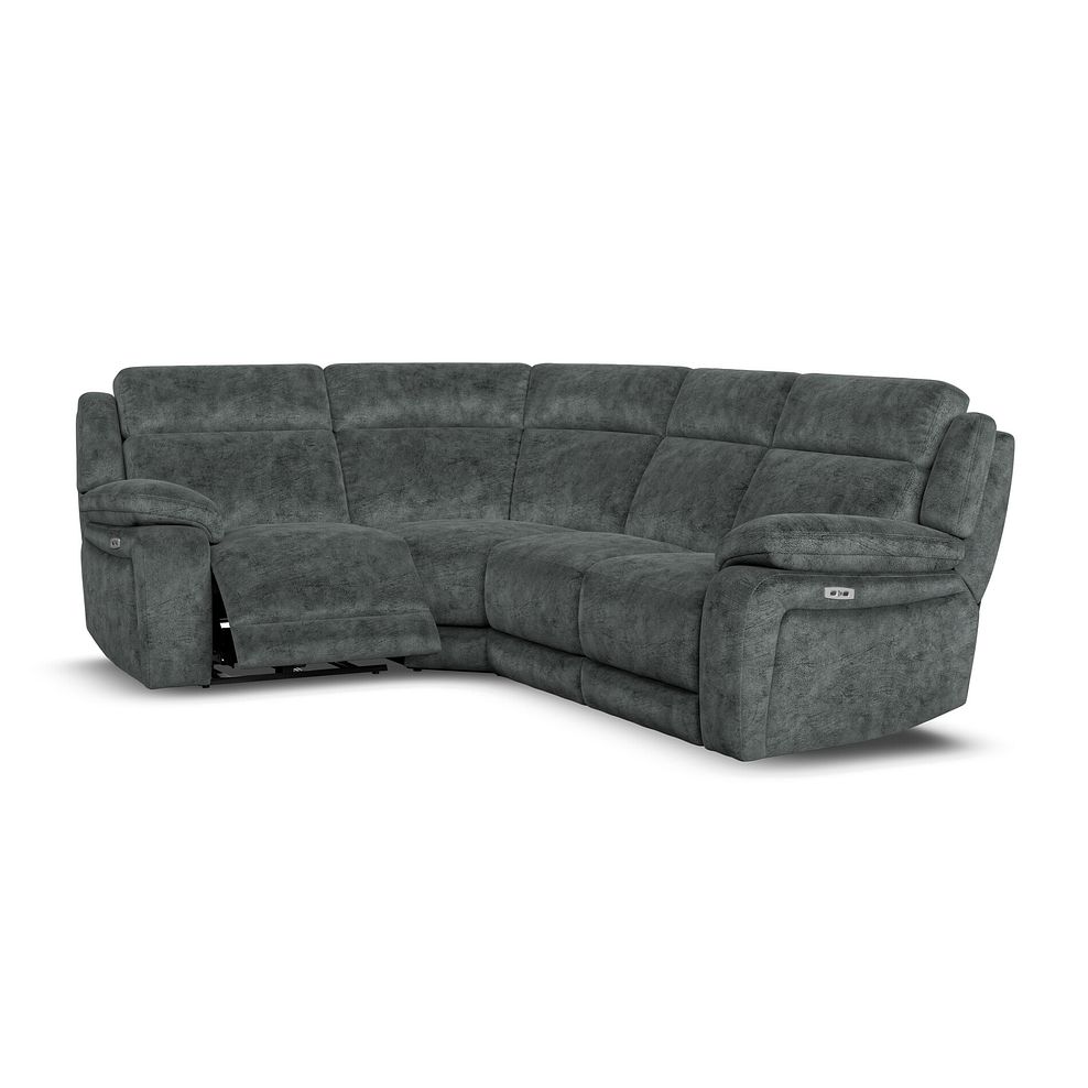 Emerson Right Hand Corner Electric Recliner Sofa in Dapple Grey Fabric 2