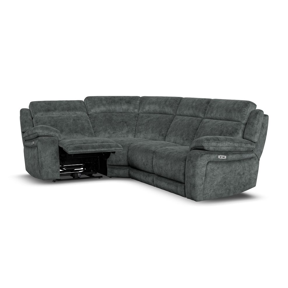 Emerson Right Hand Corner Electric Recliner Sofa in Dapple Grey Fabric 3