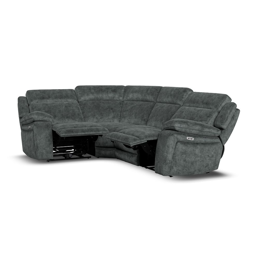 Emerson Right Hand Corner Electric Recliner Sofa in Dapple Grey Fabric 4