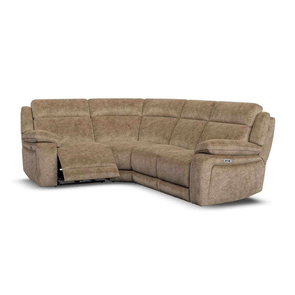 Emerson Right Hand Corner Electric Recliner Sofa in Dapple Taupe Fabric 2