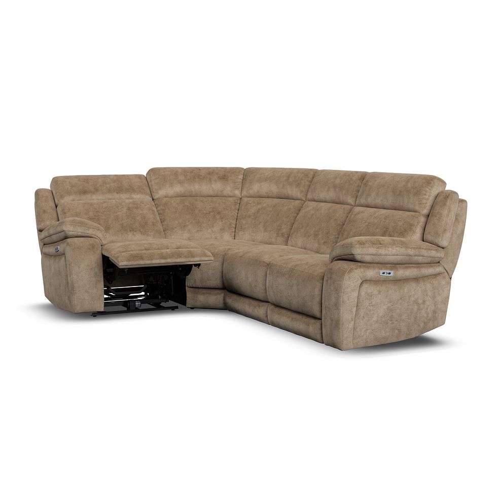 Emerson Right Hand Corner Electric Recliner Sofa in Dapple Taupe Fabric 3