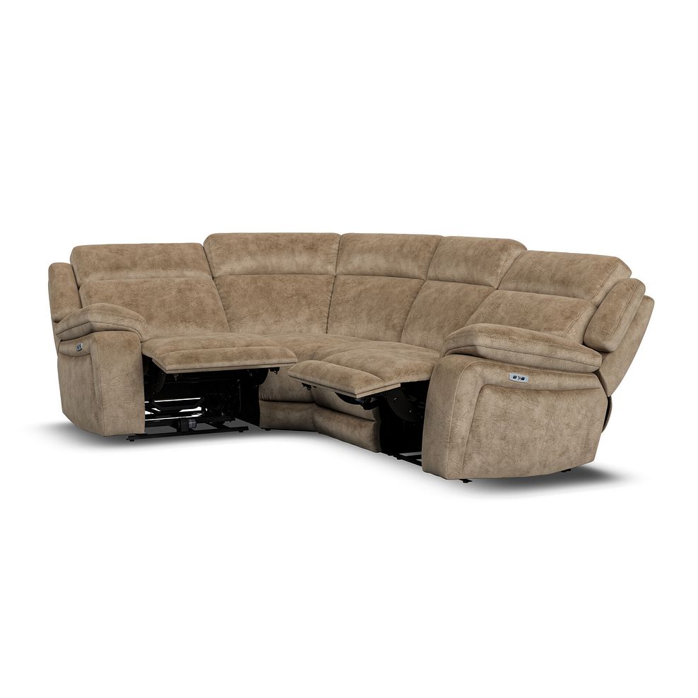 Emerson Right Hand Corner Electric Recliner Sofa in Dapple Taupe Fabric 4