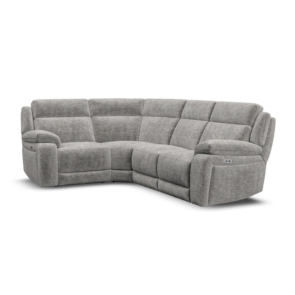 Emerson Right Hand Corner Electric Recliner Sofa in Luxe Grey Fabric 1