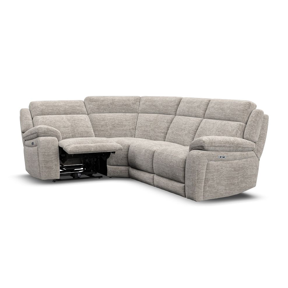 Emerson Right Hand Corner Electric Recliner Sofa in Luxe Natural Fabric 3