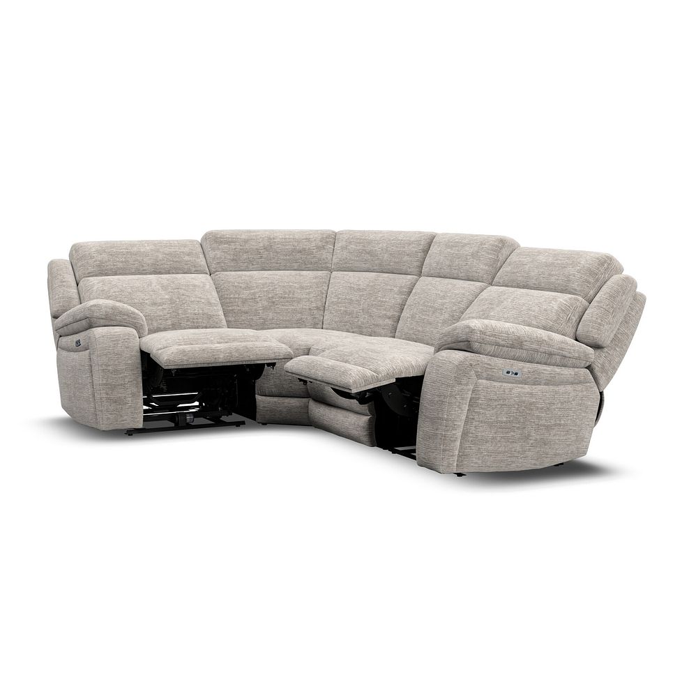 Emerson Right Hand Corner Electric Recliner Sofa in Luxe Natural Fabric 4
