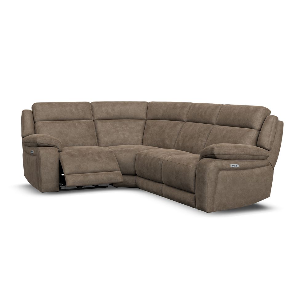 Emerson Right Hand Corner Electric Recliner Sofa in Miller Earth Brown Fabric 2