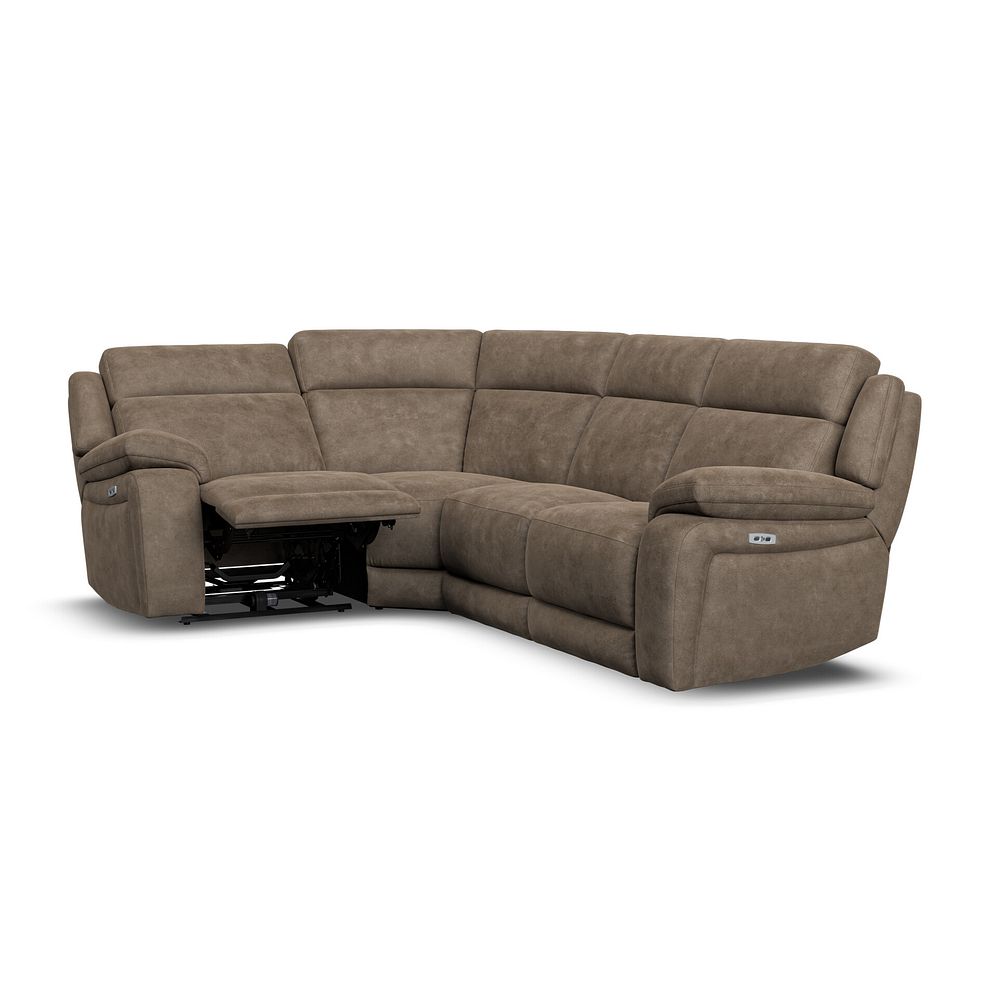Emerson Right Hand Corner Electric Recliner Sofa in Miller Earth Brown Fabric 3