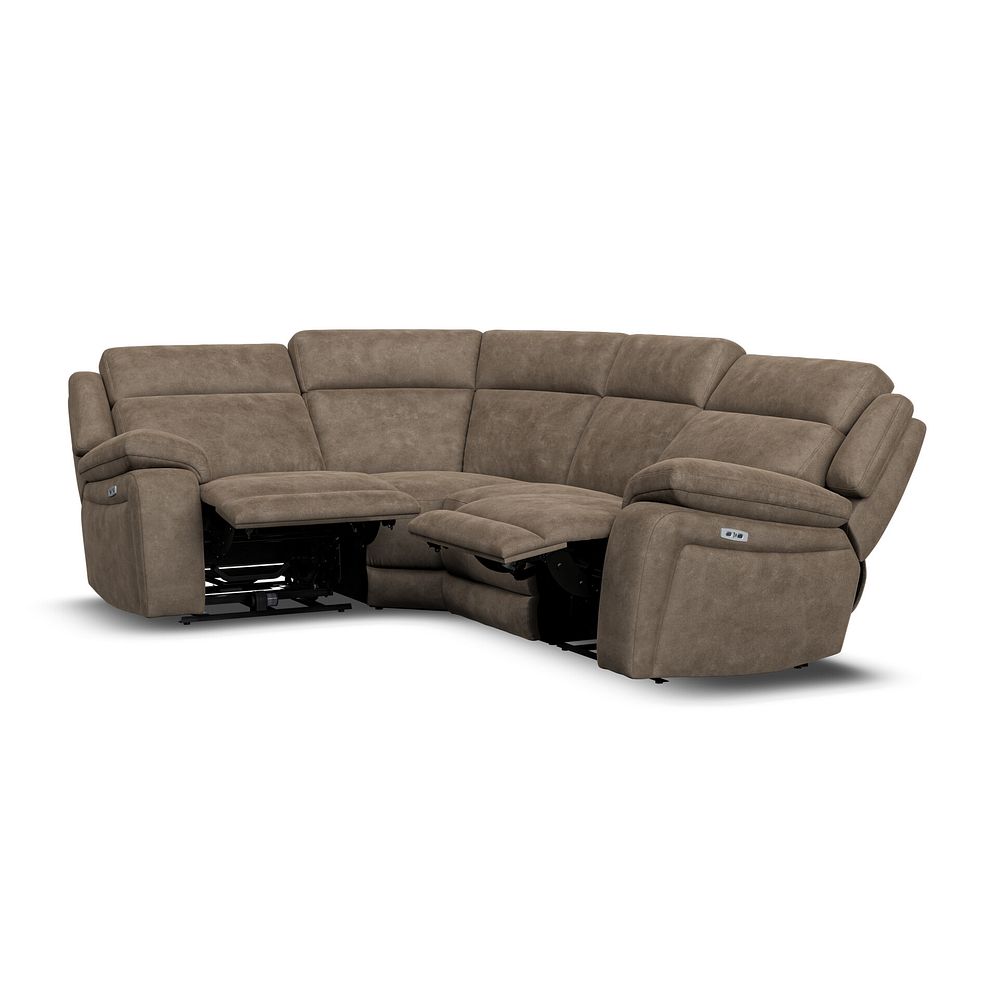 Emerson Right Hand Corner Electric Recliner Sofa in Miller Earth Brown Fabric 4