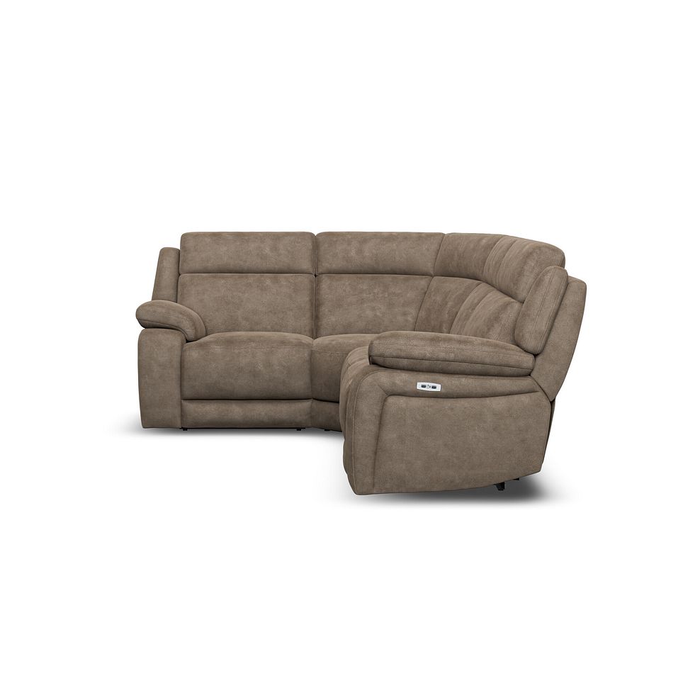 Emerson Right Hand Corner Electric Recliner Sofa in Miller Earth Brown Fabric 5
