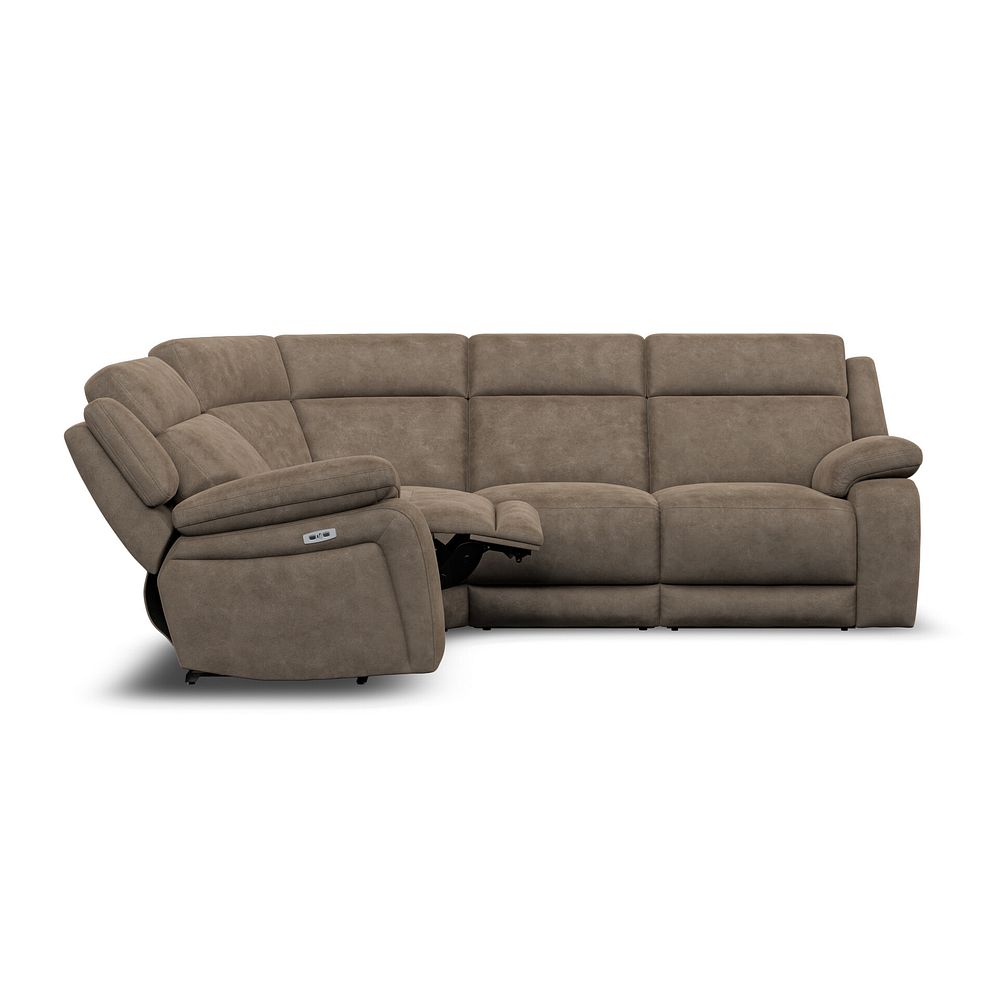 Emerson Right Hand Corner Electric Recliner Sofa in Miller Earth Brown Fabric 8