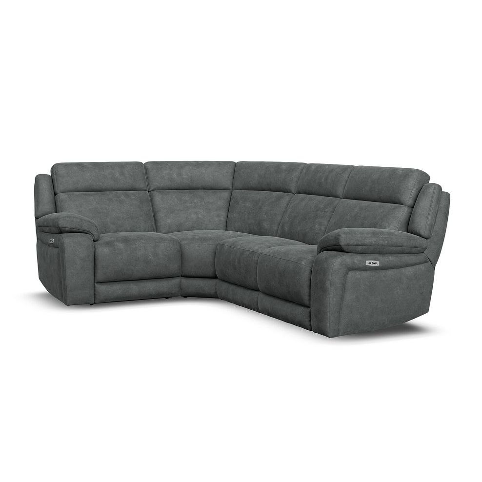Emerson Right Hand Corner Electric Recliner Sofa in Miller Grey Fabric 1
