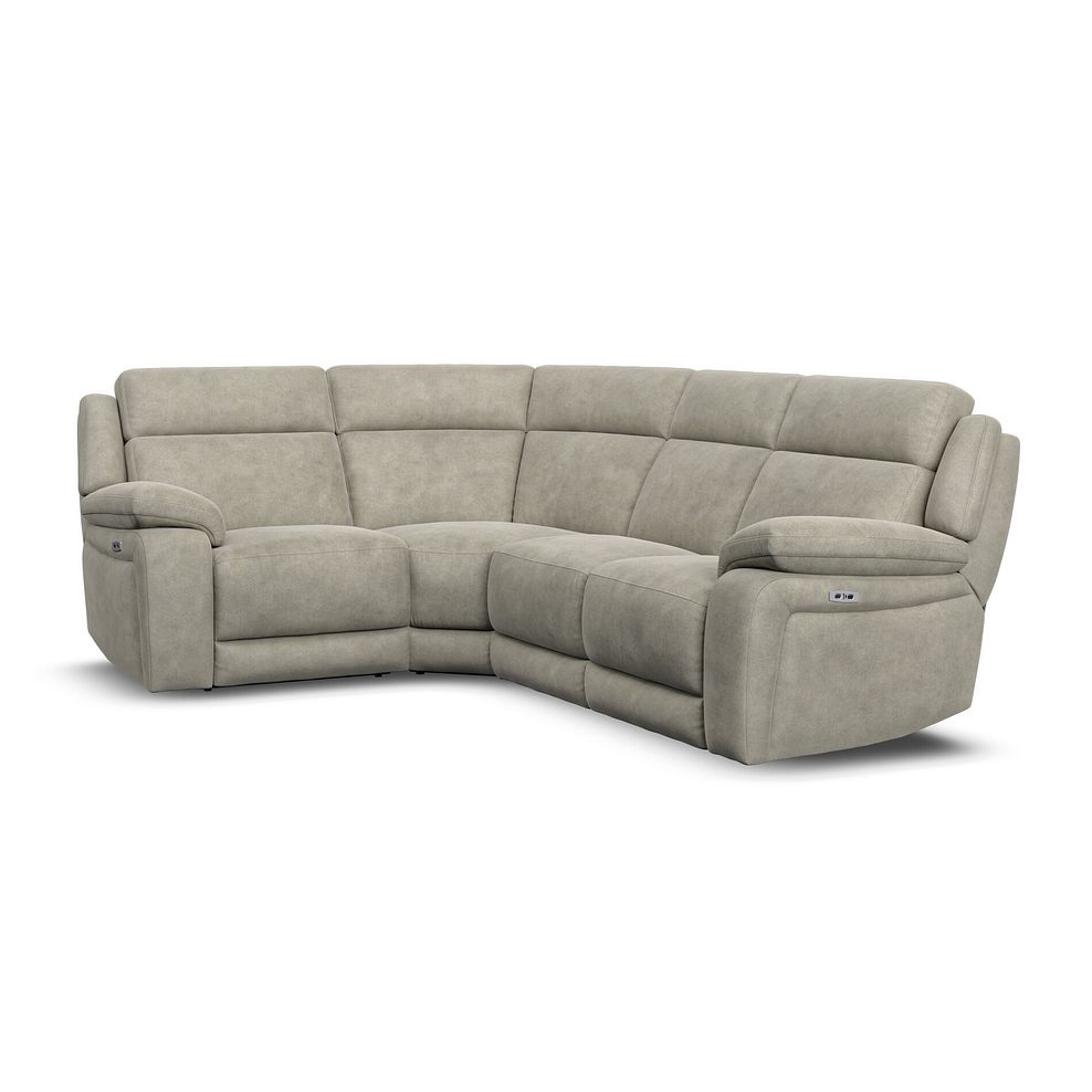 Emerson Right Hand Corner Electric Recliner Sofa in Miller Taupe Fabric 1
