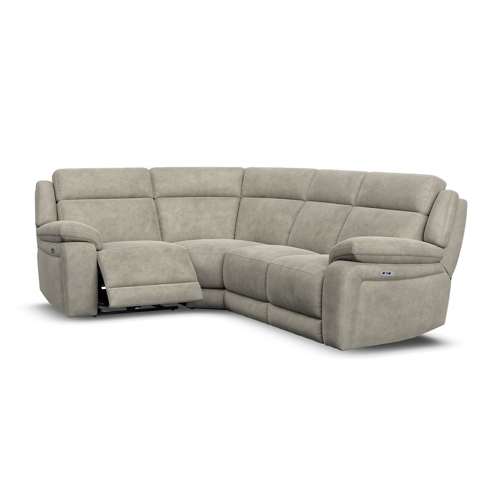 Emerson Right Hand Corner Electric Recliner Sofa in Miller Taupe Fabric 2