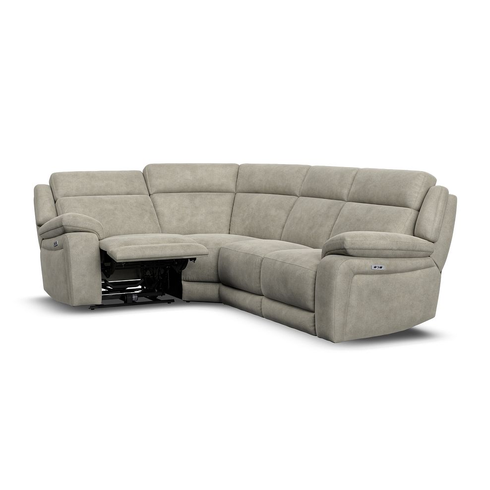 Emerson Right Hand Corner Electric Recliner Sofa in Miller Taupe Fabric 3