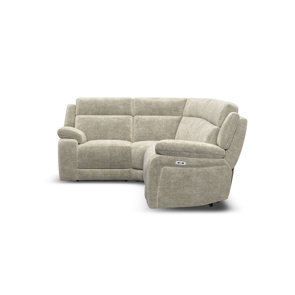Emerson Right Hand Corner Electric Recliner Sofa in Plush Beige Fabric 5