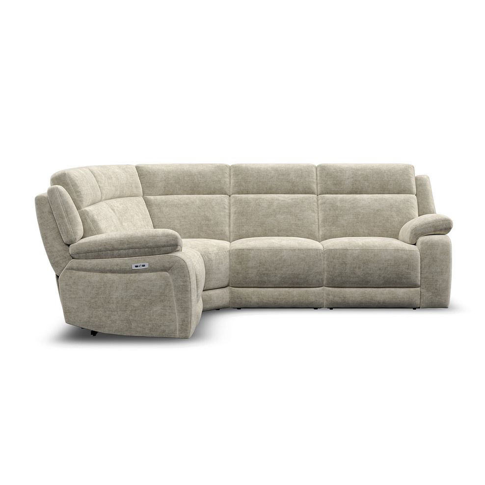 Emerson Right Hand Corner Electric Recliner Sofa in Plush Beige Fabric 7