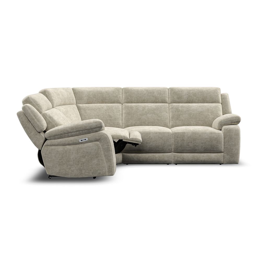 Emerson Right Hand Corner Electric Recliner Sofa in Plush Beige Fabric 8