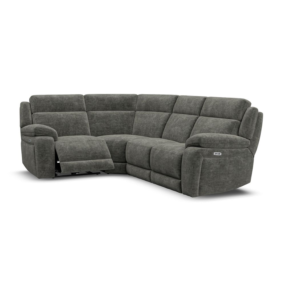 Emerson Right Hand Corner Electric Recliner Sofa in Plush Charcoal Fabric 2