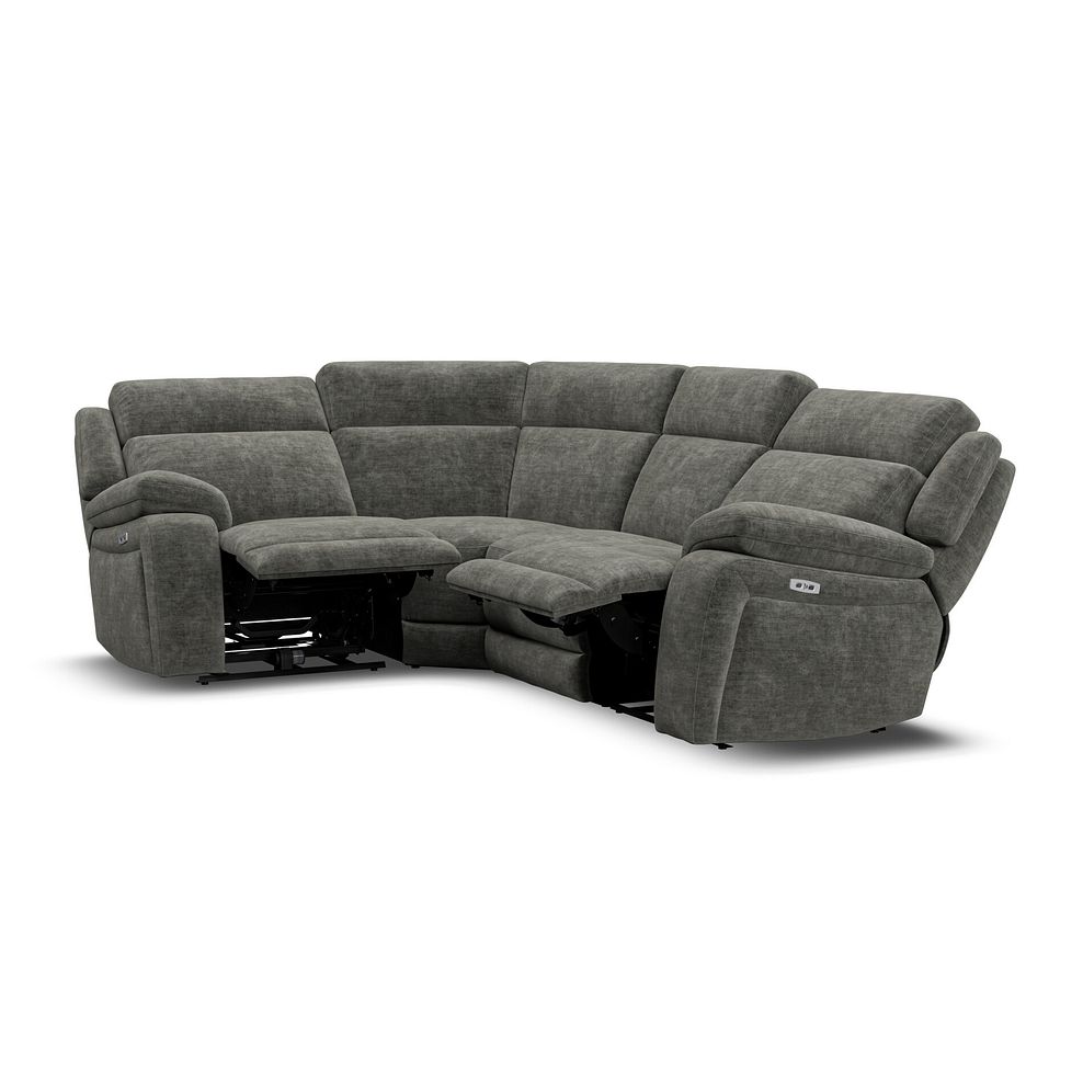 Emerson Right Hand Corner Electric Recliner Sofa in Plush Charcoal Fabric 4