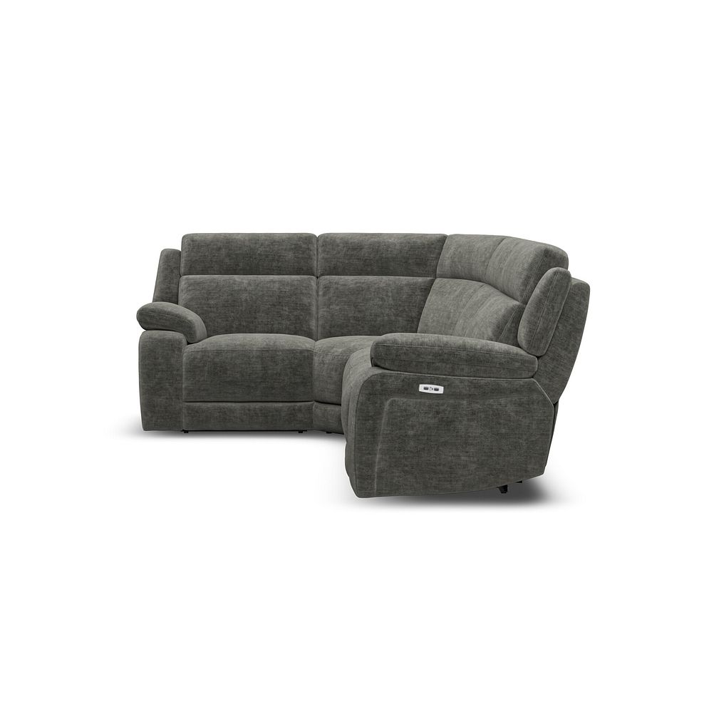 Emerson Right Hand Corner Electric Recliner Sofa in Plush Charcoal Fabric 5